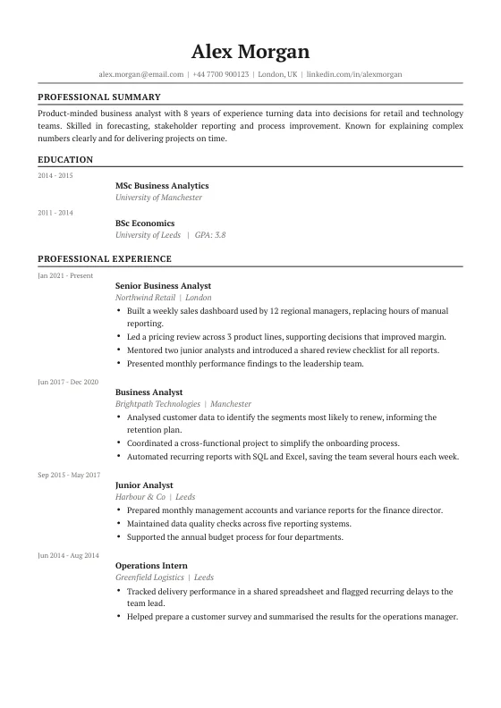 Academic CV CV template preview