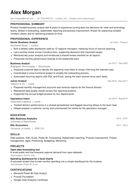 ATS Classic CV template preview