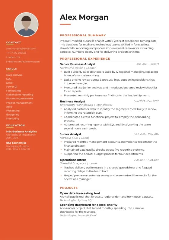 Creative CV template preview