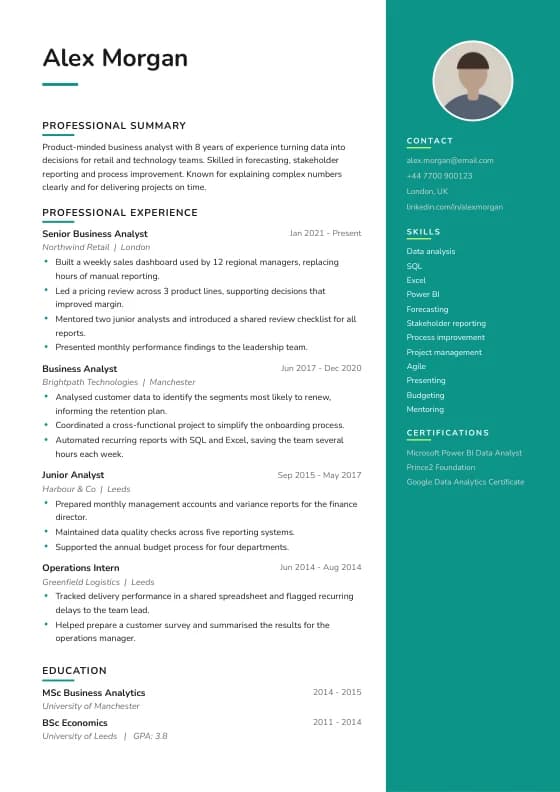 Portfolio CV template preview