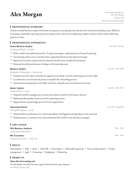Princeton CV template preview