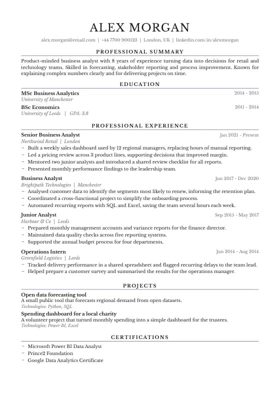 Scholar CV template preview
